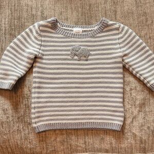 NWOT Gender Neutral 0-3m Striped Gray Baby Sweater